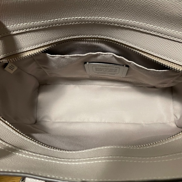 -SOLD- Coach Leather Satchel, Taupe/Grey Birch - Picture 6 of 8